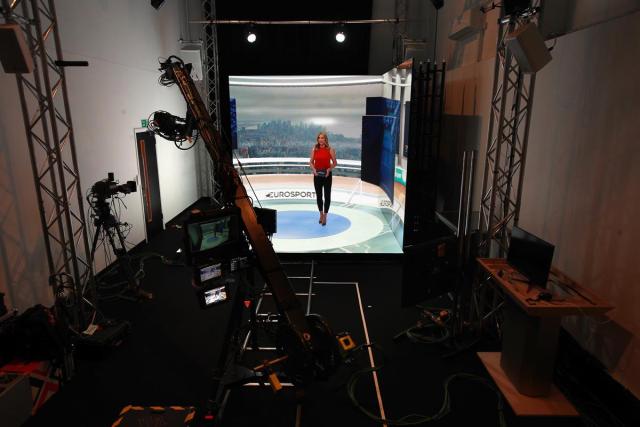 Behind the scenes of The Eurosport Cube (Image courtesy of Harry Miller)