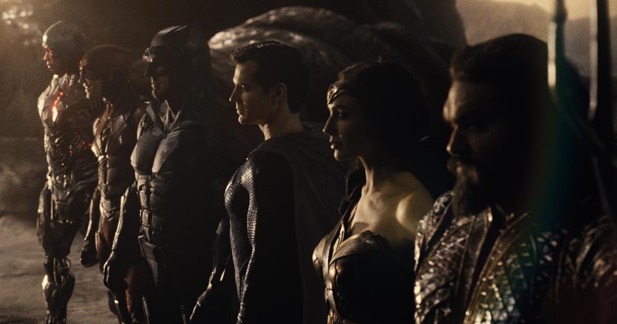 Ray Fisher as Cyborg/Victor Stone, Ezra Miller as The Flash/Barry Allen, Ben Affleck as Batman/Bruce Wayne, Henry Cavill as Superman/Clark Kent, Gal Gadot as Diana Prince/Wonder Woman and Jason Momoa as Aquaman/Arthur Curry in ZACK SNYDER’S JUSTICE LEAGUE. Cr: HBO Max