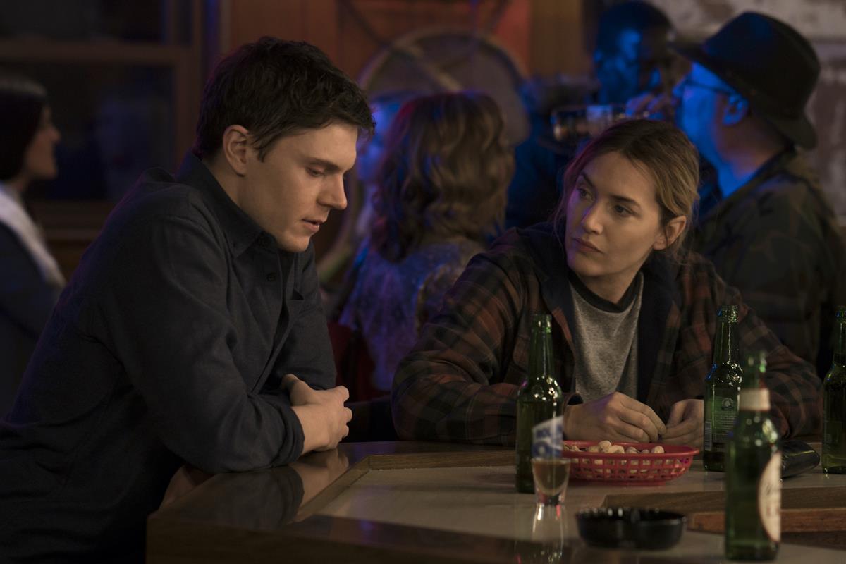 Evan Peters and Kate Winslet in “Mare of Easttown.” Cr: HBO