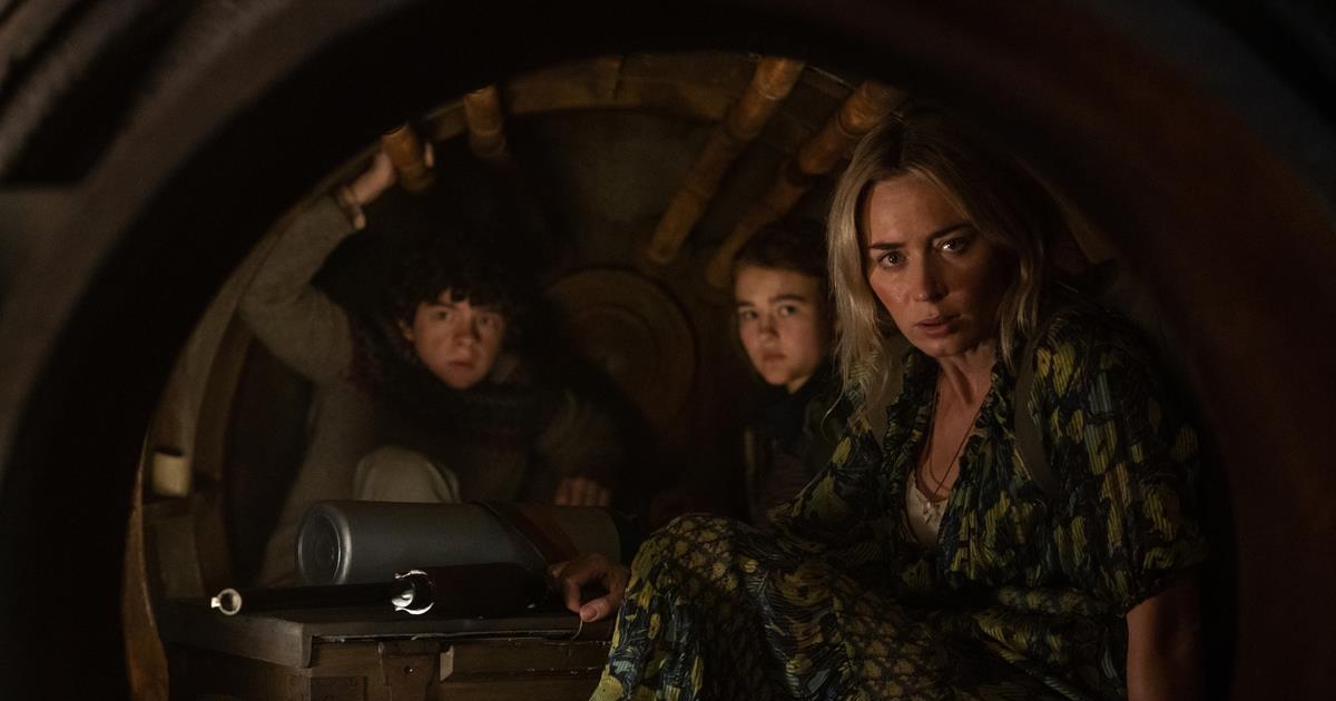 Regan (Millicent Simmonds), Marcus (Noah Jupe) and Evelyn (Emily Blunt) brave the unknown in “A Quiet Place Part II.” Cr: Paramount Pictures