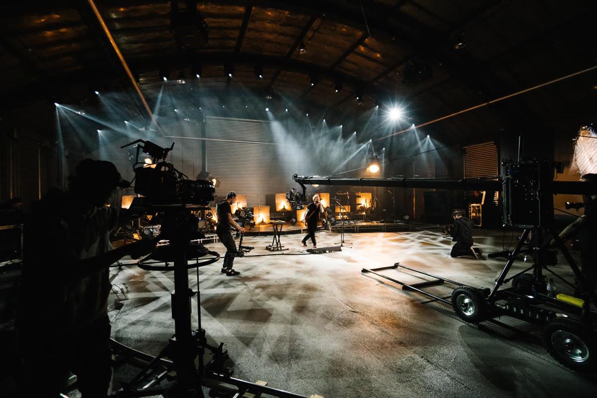 “I wanted to use the jib camera as our A cam and worked the camera plan around this. The main idea was to have everything moving,” said Dan Massie. Cr: Electric Light Studio