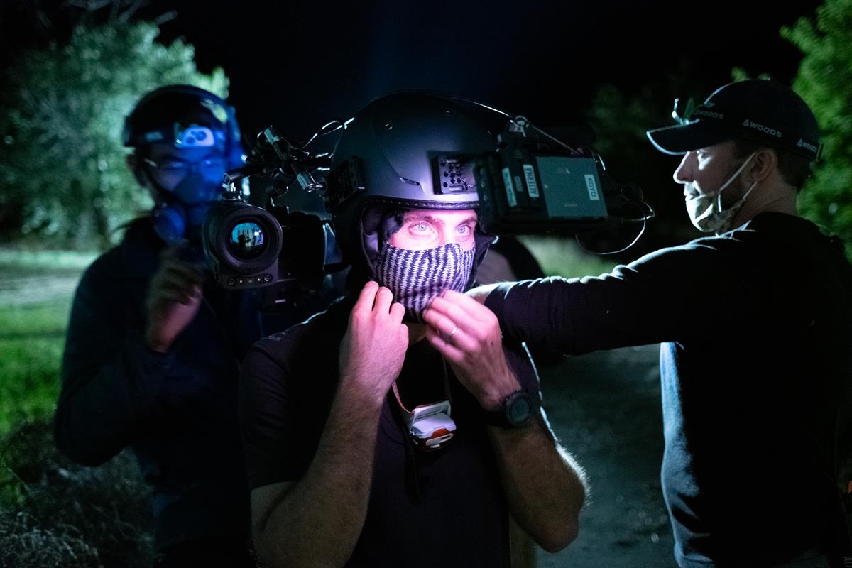 Behind the scenes of director Neill Blomkamp’s “Demonic.” Cr: IFC Midnight