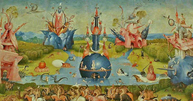 "Garden of Earthly Delights, central panel detail 1" by f_snarfel is licensed with CC BY-NC 2.0. To view a copy of this license, visit https://creativecommons.org/licenses/by-nc/2.0/
