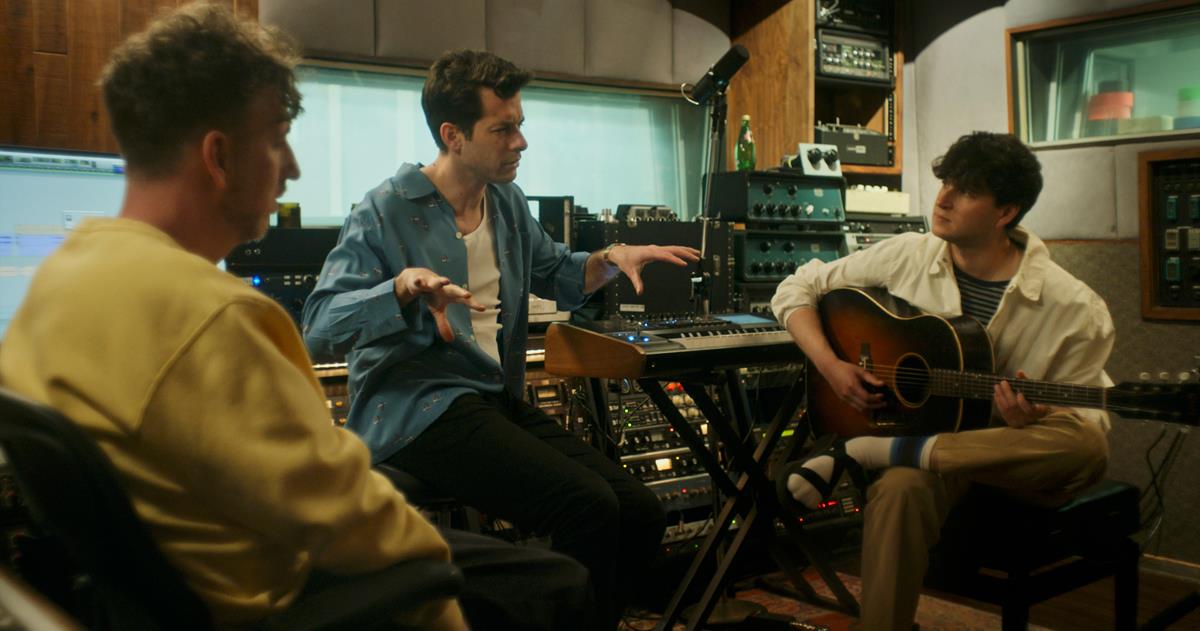 Ariel Rechtshaid, Mark Ronson and Ezra Koenig in “Watch the Sound with Mark Ronson.” Cr: Apple TV+