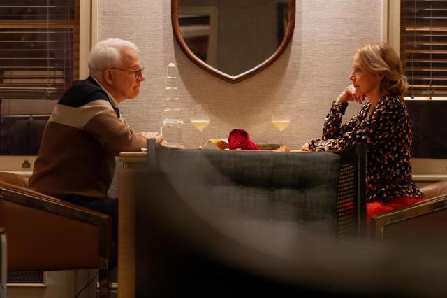Steve Martin as Charles and Amy Ryan as Jan in Episode 7 of “Only Murders in the Building.” Cr: Hulu