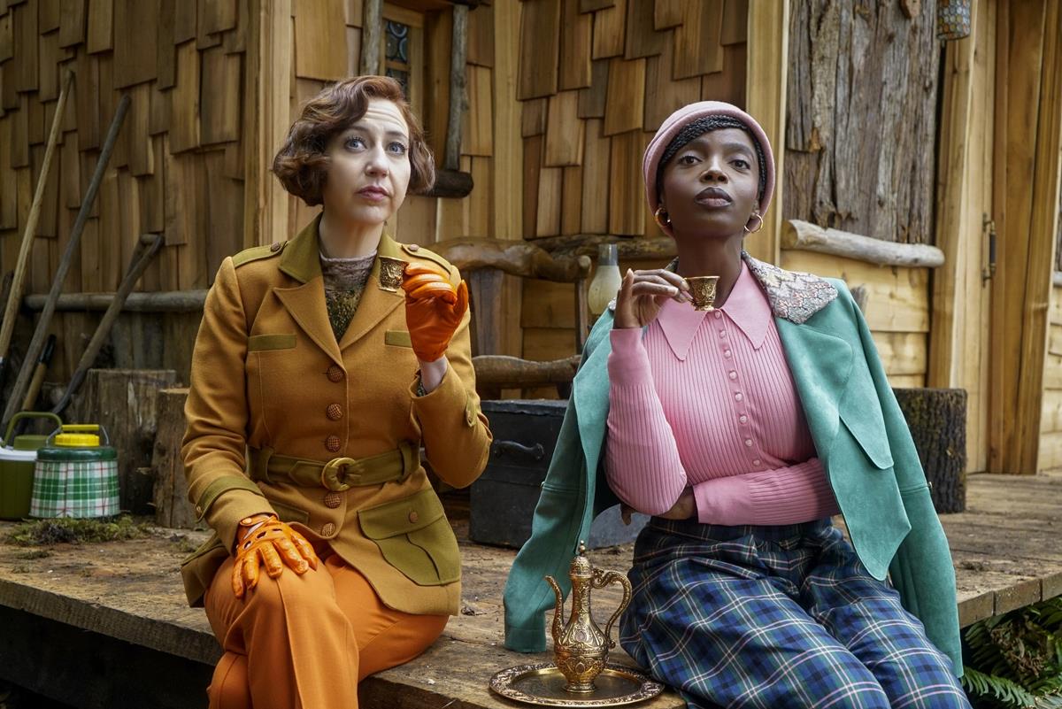 Kristen Schaal as Number Two and MaameYaa Boafo as Rhonda Kazembe in Episode 3 of “The Mysterious Benedict Society.” Cr: Disney
