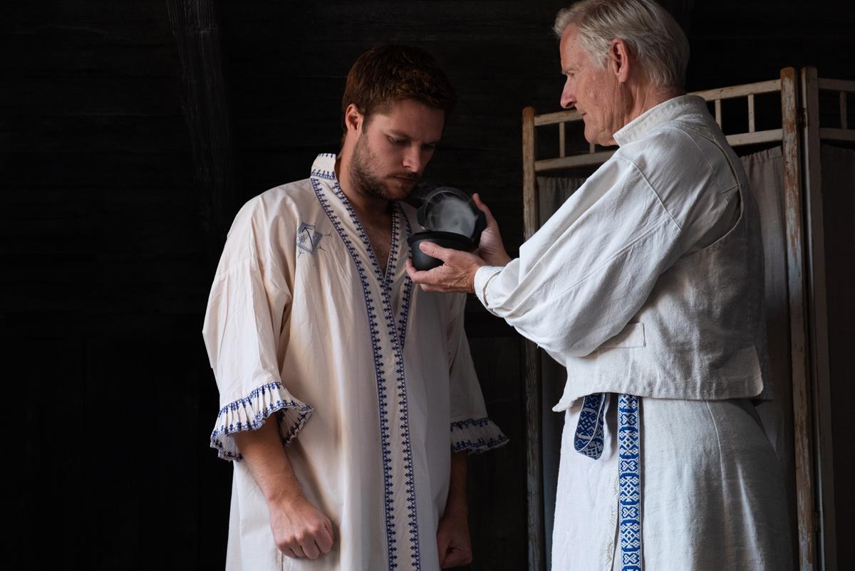 Jack Reynor as Christian Hughes and Lennart R. Svensson as Mats in director Ari Aster’s “Midsommar.” Cr: A24
