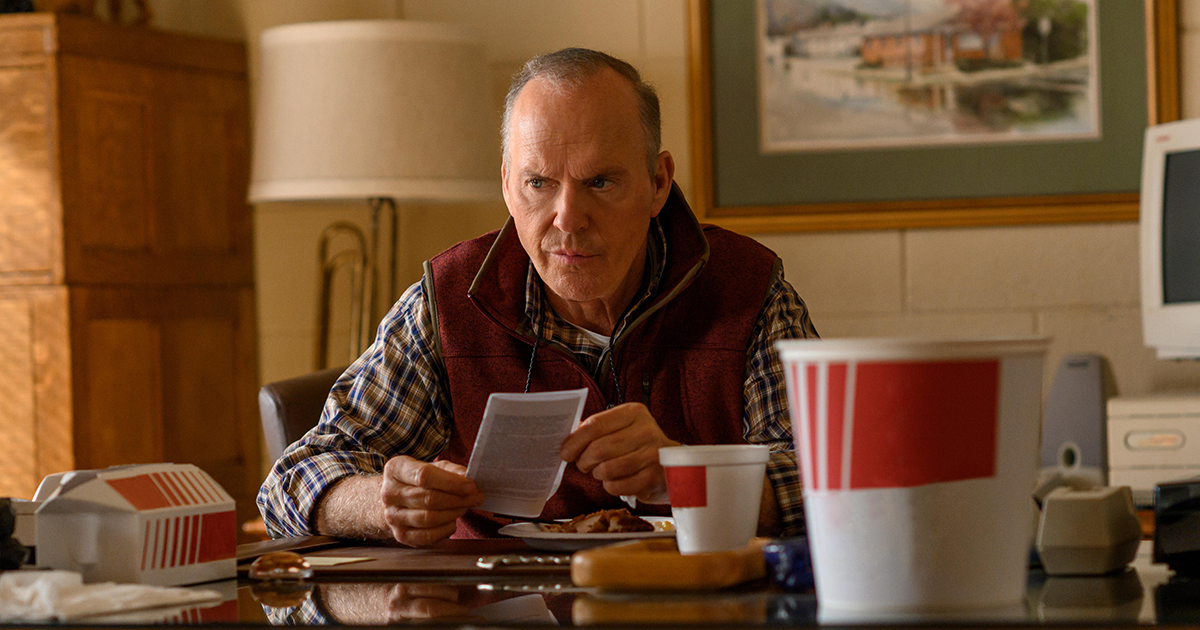 Richard Sackler begins to launch a powerful new painkiller, a rural doctor is introduced to the drug, a coal miner plans her future, a DEA Agent learns of blackmarket pills, and federal prosecutors decide to open a case into OxyContin. Dr. Samuel Finnix (Michael Keaton), shown. (Photo by: Antony Platt/Hulu)