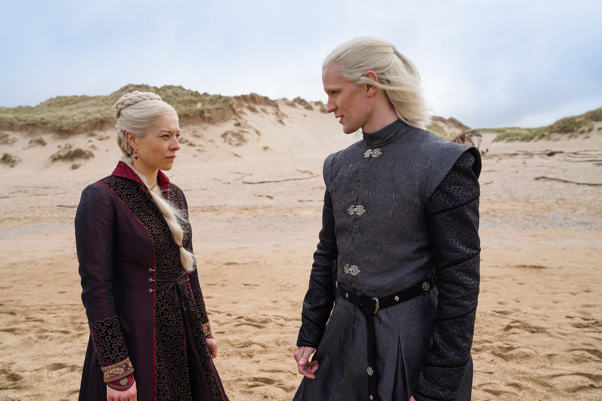 Emma D’Arcy as "Princess Rhaenyra Targaryen" and Matt Smith as "Prince Daemon Targaryen" in HBO’s “House of the Dragon.” Photograph by Ollie Upton/HBO