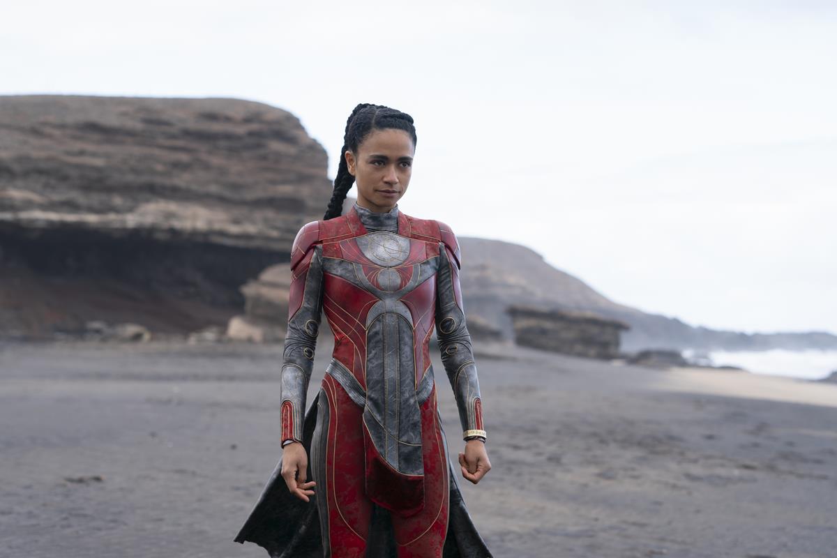 Lauren Ridloff as Makkari in director Chloé Zhao’s “Eternals.” Cr: Marvel Studios