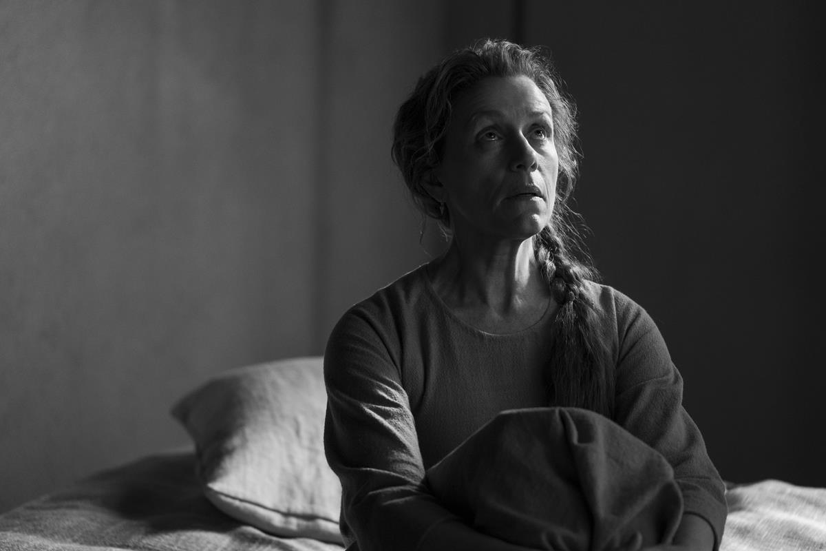 Frances McDormand as Lady Macbeth in director Joel Coen’s “The Tragedy of Macbeth.” Cr: Alison Cohen Rosa /A24/Apple TV+
