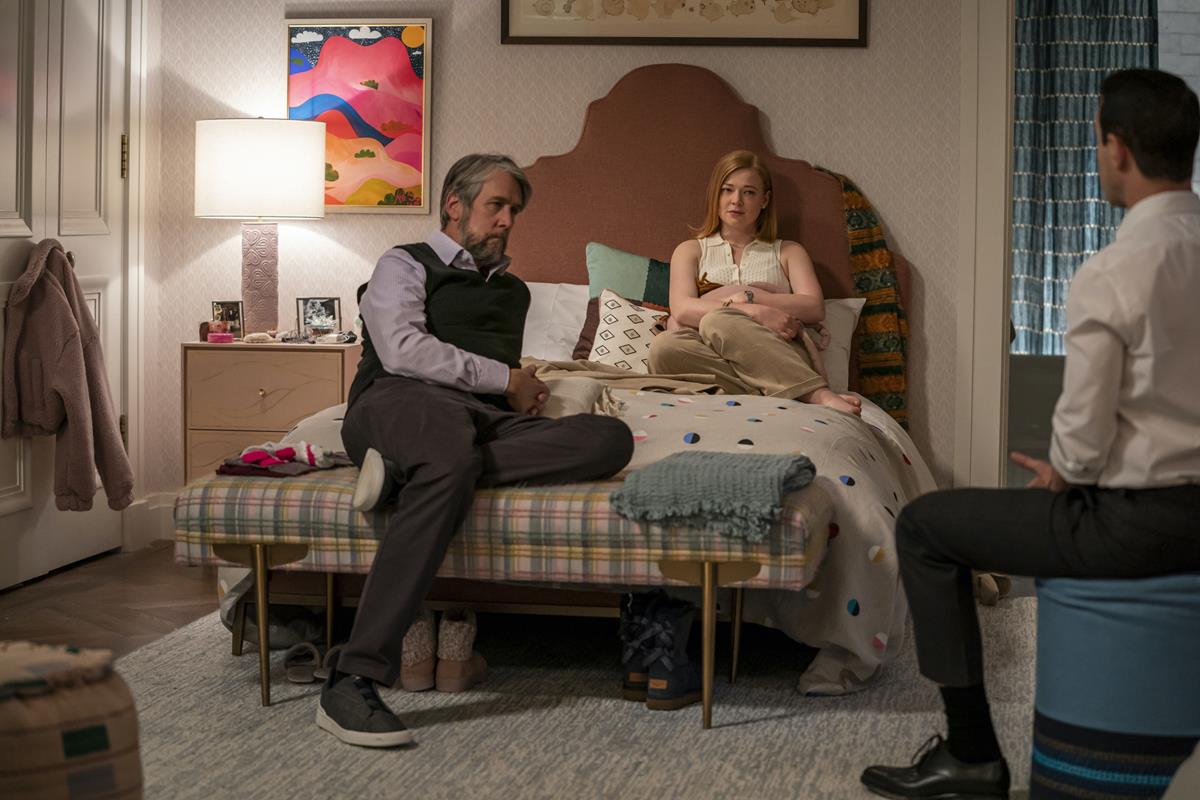 Alan Ruck as Connor Roy and Sarah Snook as Shiv Roy in Season 3 Episode 2 of “Succession.” Cr: HBO