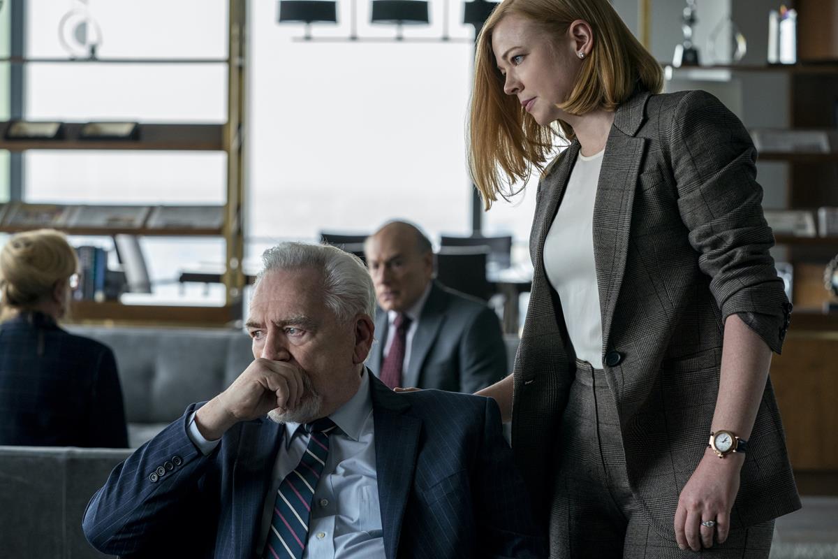 Brian Cox as Logan Roy and Sarah Snook as Shiv Roy in Season 3 Episode 3 of “Succession.” Cr: HBO