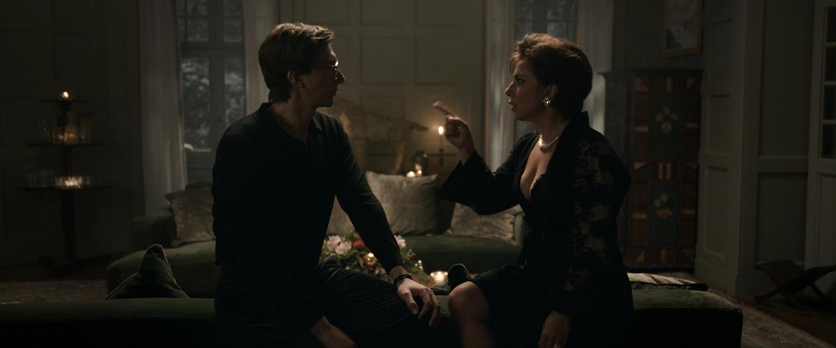 Adam Driver as Maurizio Gucci and Lady Gaga as Patrizia Reggiani in director Ridley Scott’s “House of Gucci.” Cr: MGM