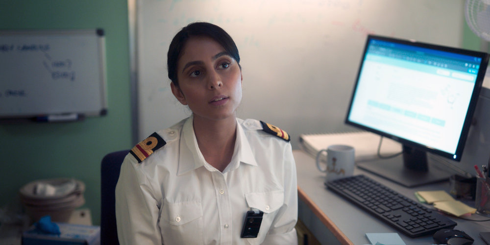 Anjli Mohindra as Doc Doc in season 1 episode 3 of “Vigil.” Cr: NBCUniversal
