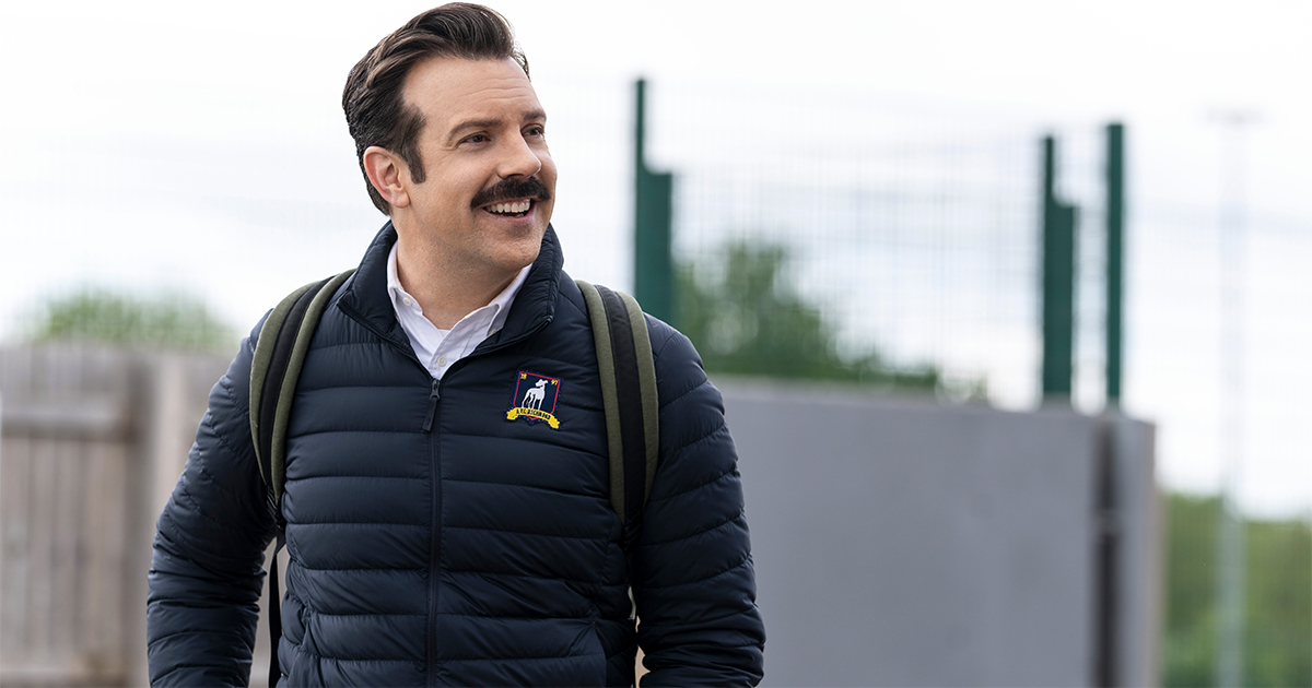 Jason Sudeikis in “Ted Lasso” season two, now streaming on Apple TV+.
