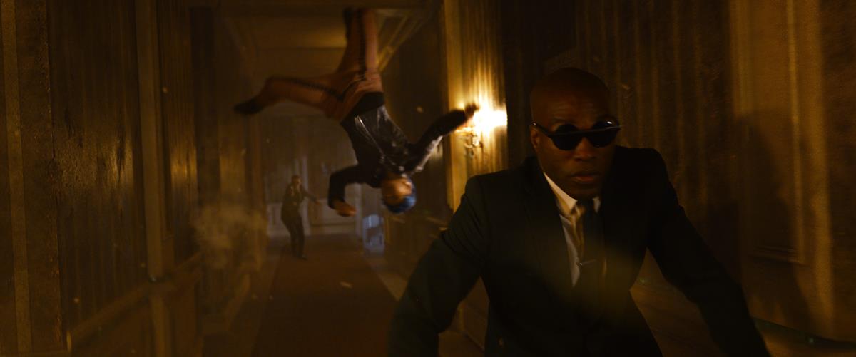 Jessica Henwick as Bugs and Yahya Abdul-Mateen II as Morpheus in director Lana Wachowski’s “The Matrix Resurrections.” Cr: Murray Close/ Warner Bros. Pictures