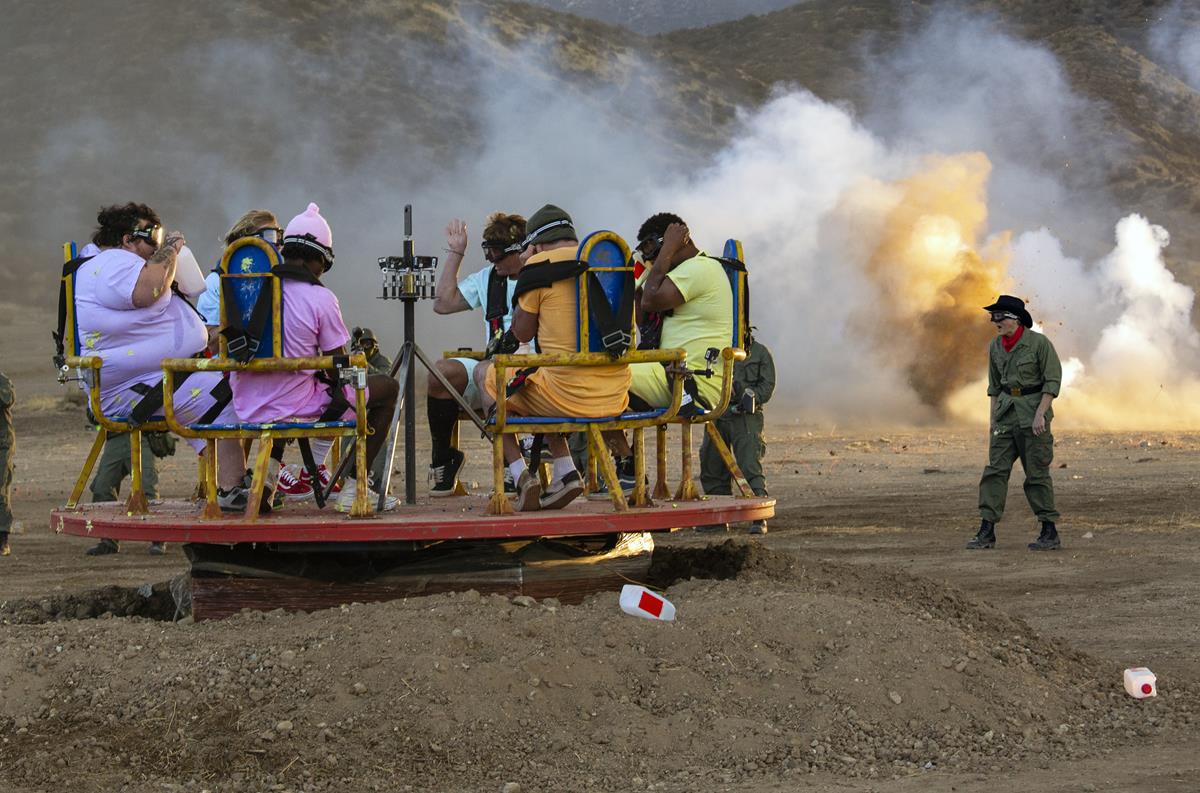 Zach Holmes, Dave England, Eric Manaka, Sean "Poopies" McInerney, Steve-O, Jasper, and Johnny Knoxville in director Jeff Tremaine’s “Jackass Forever.” Cr: Paramount Pictures/MTV Entertainment Studios