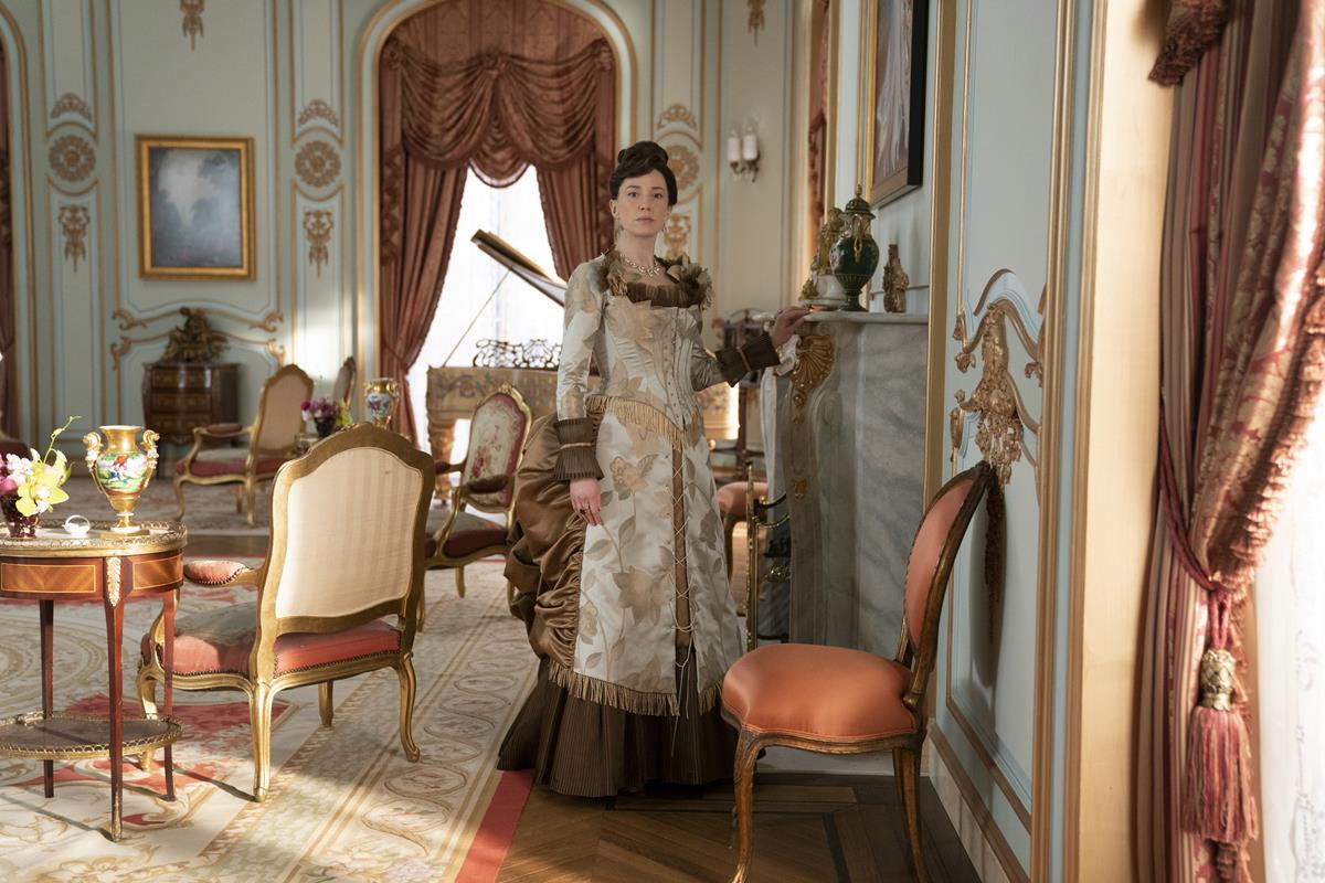 Carrie Coon as Bertha Russell in season 1 episode 6 of “The Gilded Age.” Cr: Warner Media