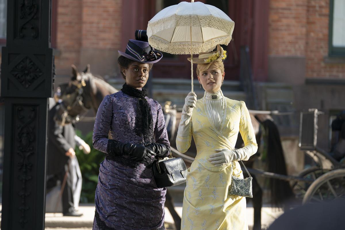 Denée Benton as Peggy Scott and Louisa Jacobson as Marian Brook in season 1 episode 3 of “The Gilded Age.” Cr: Warner Media