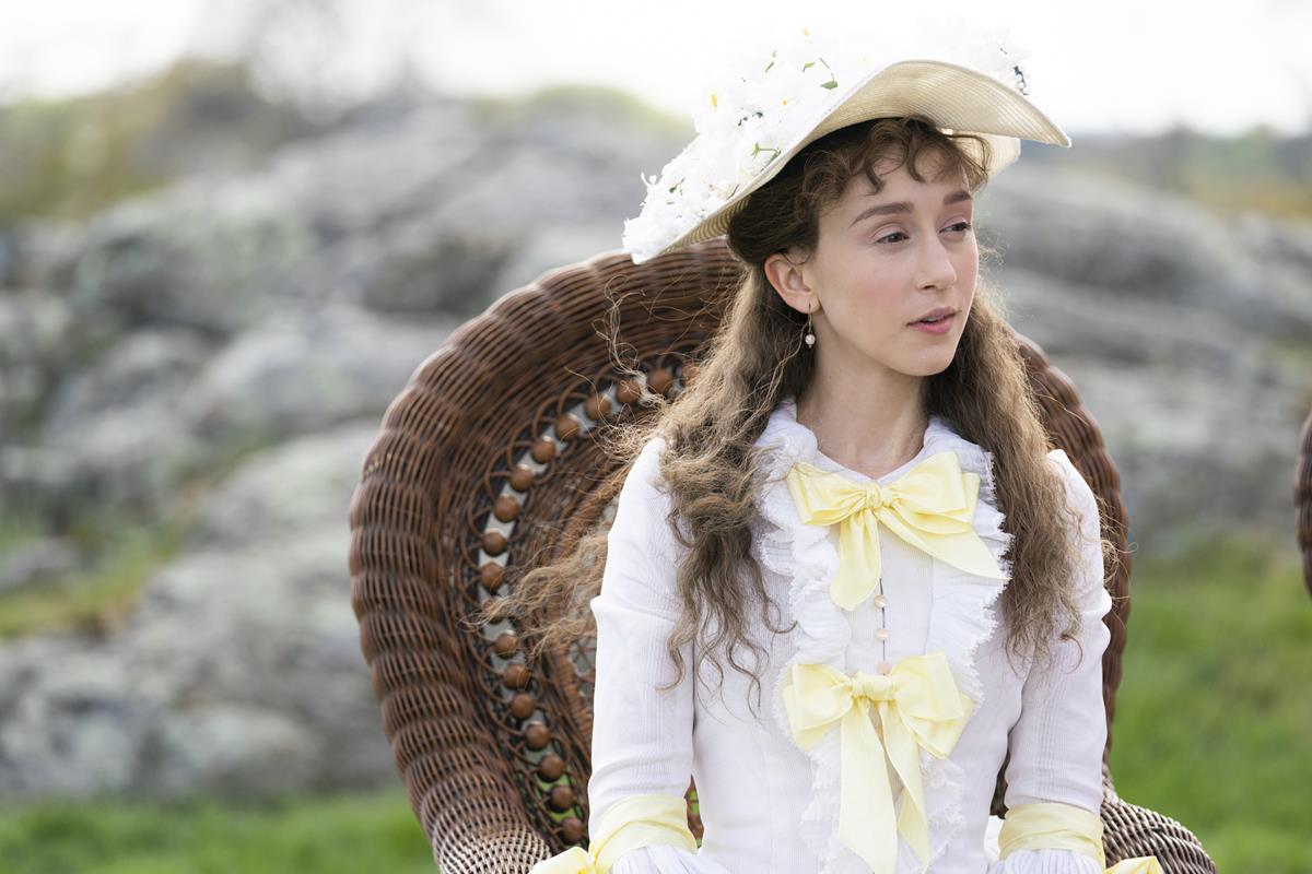 Taissa Farmiga as Gladys Ruddell in season 1 episode 8 of “The Gilded Age.” Cr: Warner Media