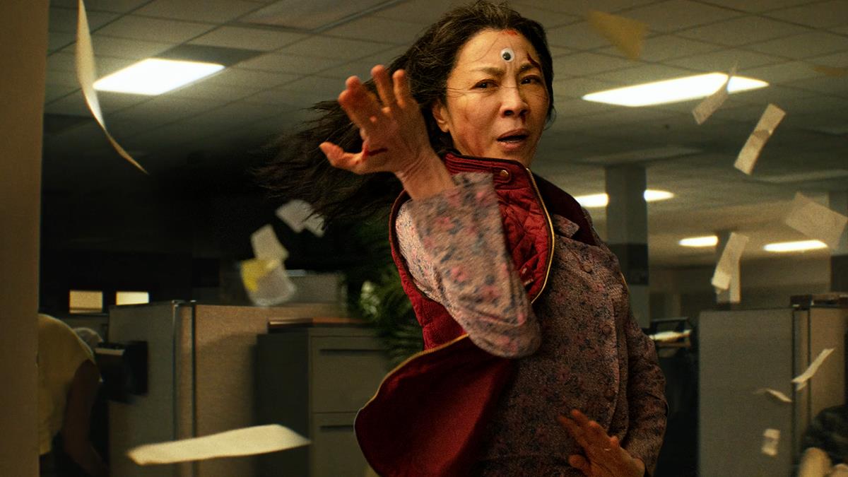 Michelle Yeoh as Evelyn Wang in “Everything Everywhere All At Once,” directed by Daniel Kwan and Daniel Scheinert. Cr: A24
