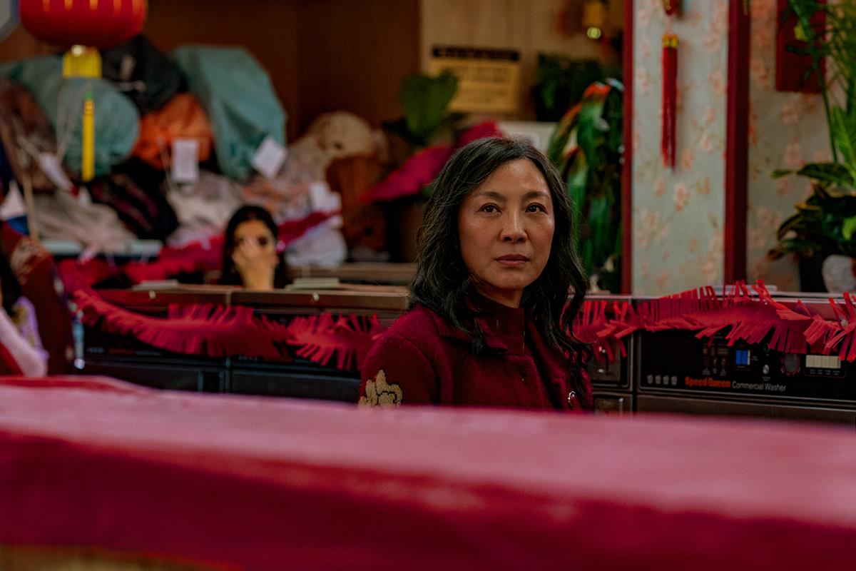 Michelle Yeoh as Evelyn Wang in “Everything Everywhere All at Once,” directed by Daniel Kwan and Daniel Scheinert. Cr: A24