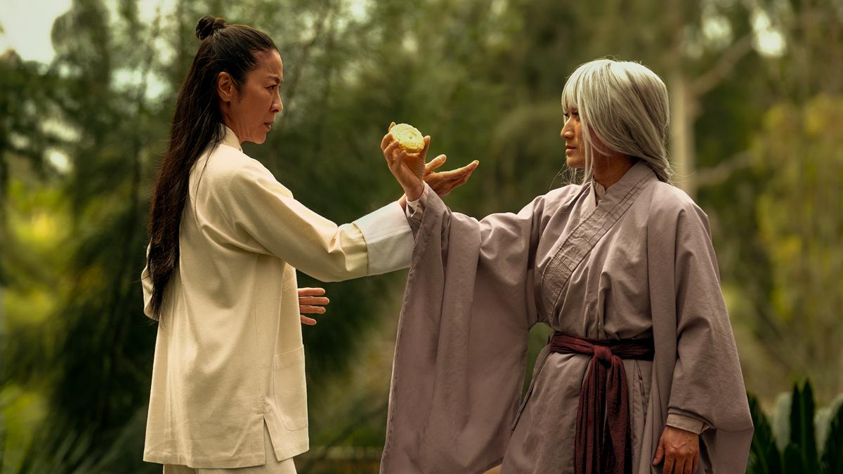 Michelle Yeoh as Evelyn Wang and Jing Li in “Everything Everywhere All at Once,” directed by Daniel Kwan and Daniel Scheinert. Cr: Allyson Riggs/A24