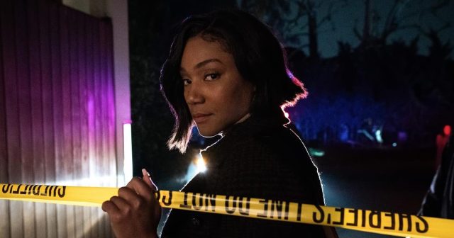 Series cinematographer Carl Herse created seven separate looks for “The Afterparty,” bringing them all together for the final episode. Tiffany Haddish as Detective Danner in episode 1 “The Afterparty,” produced by Oscar-winning duo Phil Lord and Chris Miller. Cr: Apple TV+
