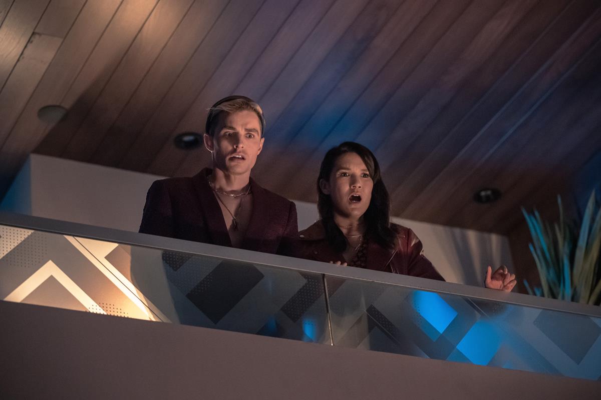 Dave Franco as Xavier and Zoë Chao as Zoë in episode 2 of “The Afterparty.” Cr: Apple TV+