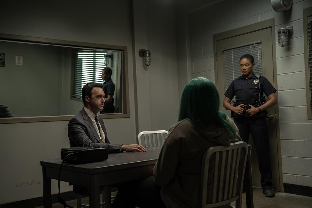 Reid Scott as Aldrin Germain and Tiffany Haddish as Detective Danner in episode 7 of “The Afterparty.” Cr: Apple TV+