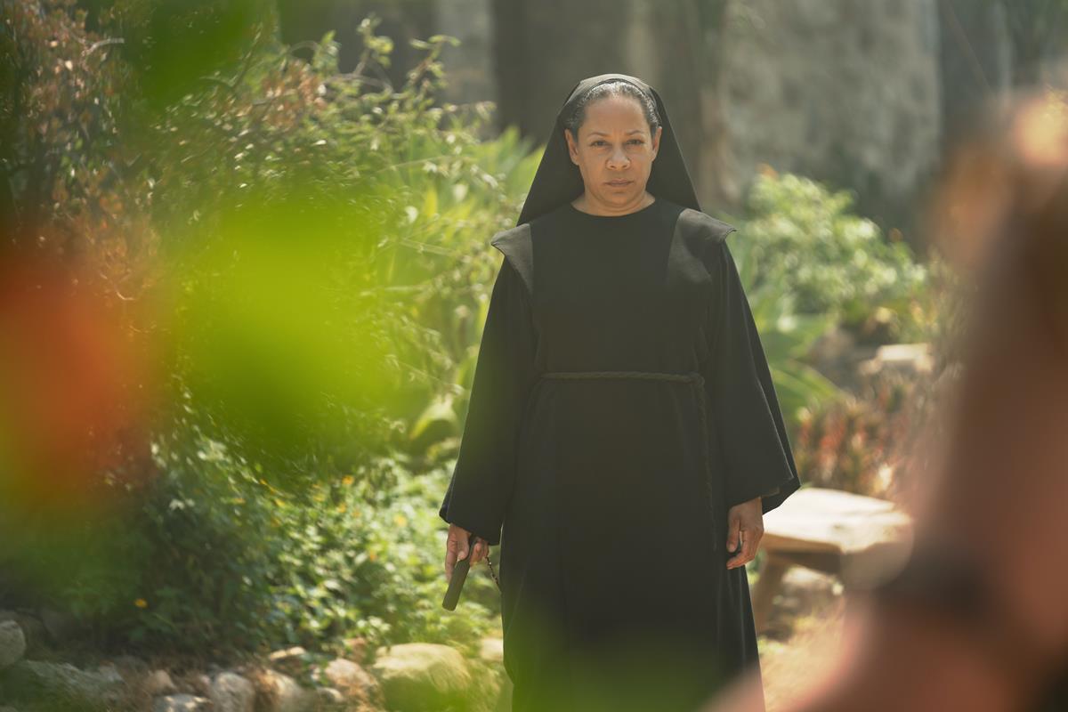 Selenis Leyva as The Nun in season 1 episode 7 of “Our Flag Means Death.” Cr: Warner Media