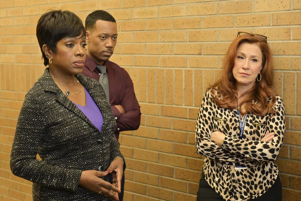 Sheryl Lee Ralph as Barbara Howard, Tyler James Williams as Gregory Eddie, and Lisa Ann Walter as Melissa Schemmenti in episode 1 of “Abbott Elementary.” Cr: ABC