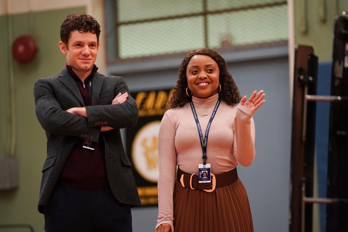 Chris Perfetti as Jacob Hill and Quinta Brunson as Janine Teagues in episode 8 of “Abbott Elementary.” Cr: ABC