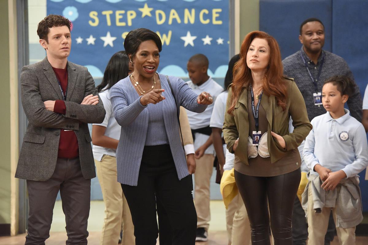 Chris Perfetti as Jacob Hill, Sheryl Lee Ralph as Barbara Howard, and Lisa Ann Walter as Melissa Schemmenti in episode 9 of “Abbott Elementary.” Cr: ABC