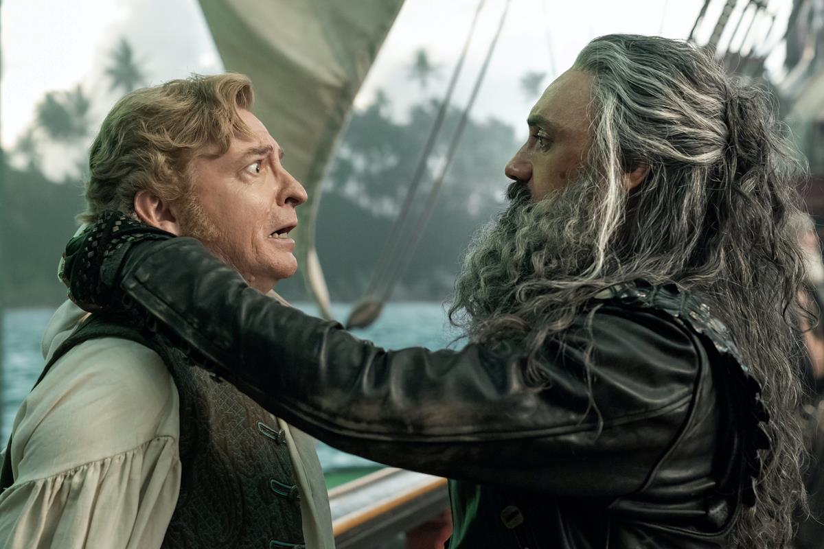Rhys Darby as Stede Bonnet and Taika Waititi as Blackbeard in season 1 episode 9 of “Our Flag Means Death.” Cr: Warner Media