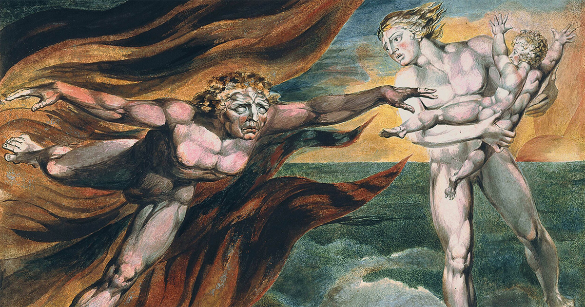 William Blake, “The Good and Evil Angels,” 1795–c.1805