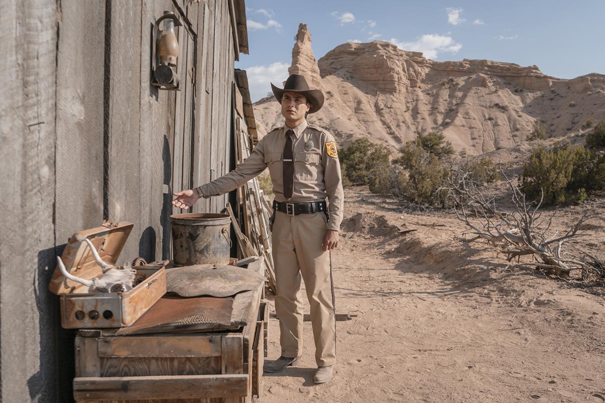 Kiowa Gordon as Jim Chee in season 1 of “Dark Winds.” Cr: AMC