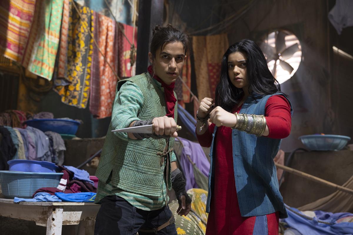 Aramis Knight as Red Dagger/Kareem and Iman Vellani as Ms. Marvel/Kamala Khan in “Ms. Marvel.” Cr: Marvel Studios