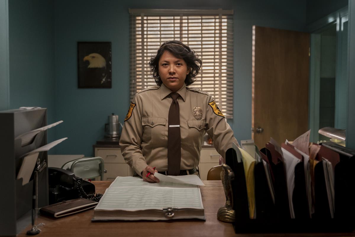 Natalie Benally as Dispatch Operator in season 1 of “Dark Winds.” Cr: Michael Moriatis/AMC
