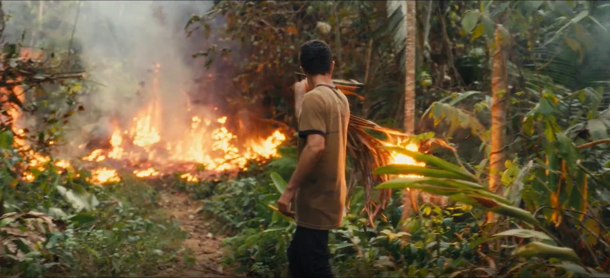 A local farmer sets fires in the Amazon rainforest. Cr: National Geographic/Amazon Land Documentary
