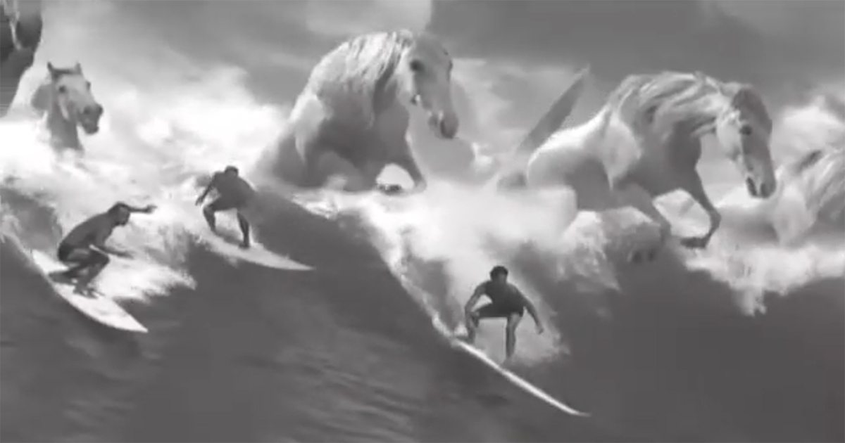 Jonathan Glazer’s 1999 “Surfer” Guinness commercial, with visual effects by Framestore created using the Quantel Paintbox