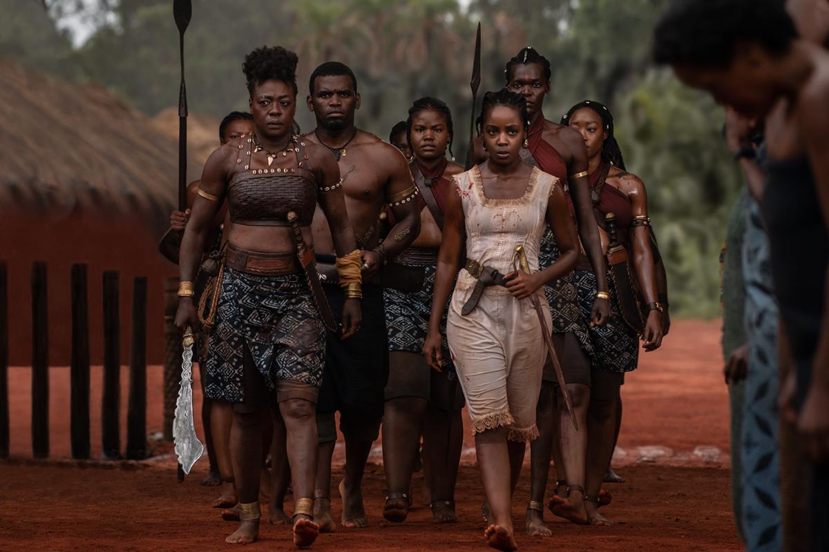 Viola Davis as Nanisca and Thuso Mbedu as Nawi in director Gina Prince-Bythewood’s “The Woman King.” Cr: Ilze Kitshoff/Sony