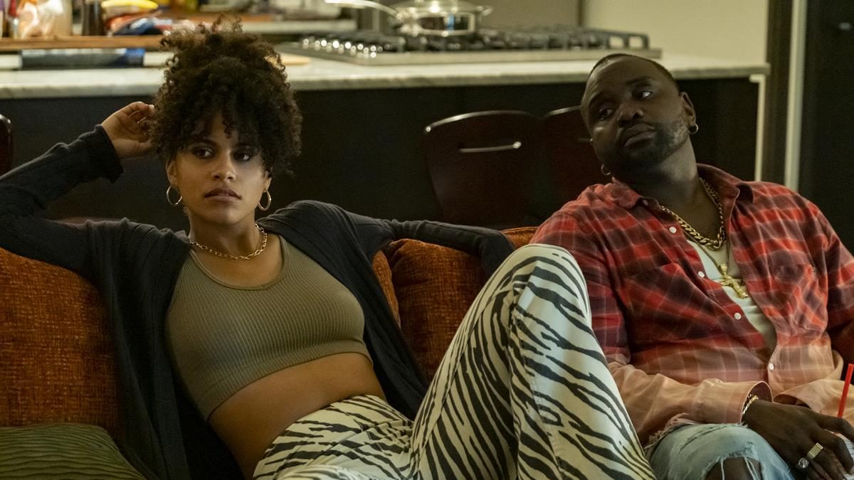 Zazie Beetz as Van and Brian Tyree Henry as Alfred “Paper Boi” Miles in the series finale of “Atlanta.” Cr: Guy D’Alema/FX