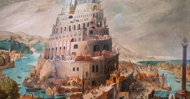 Abel Grimmer’s painting “The Tower of Babel,” courtesy of the Abu Dhabi Louvre
