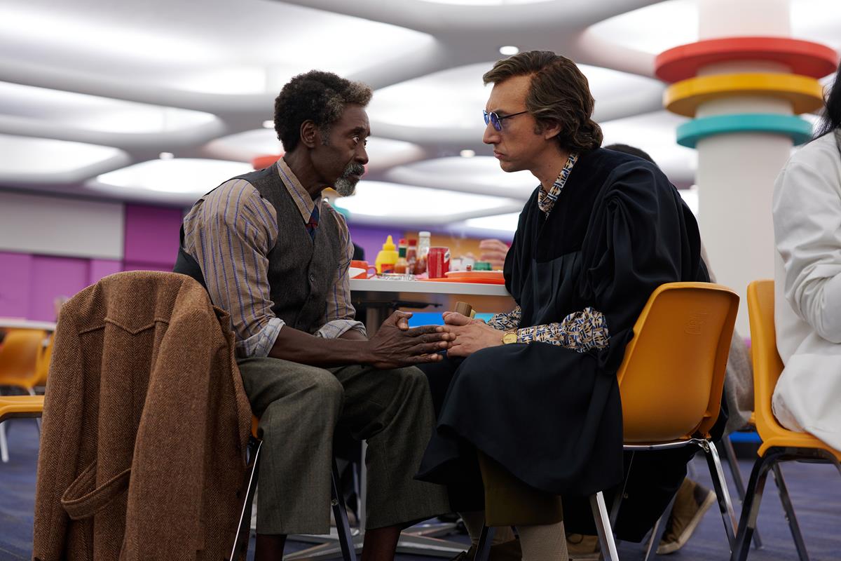 Don Cheadle as Murray Siskind and Adam Driver as Jack in “White Noise,” directed by Noah Baumbach. Cr: Wilson Webb/Netflix