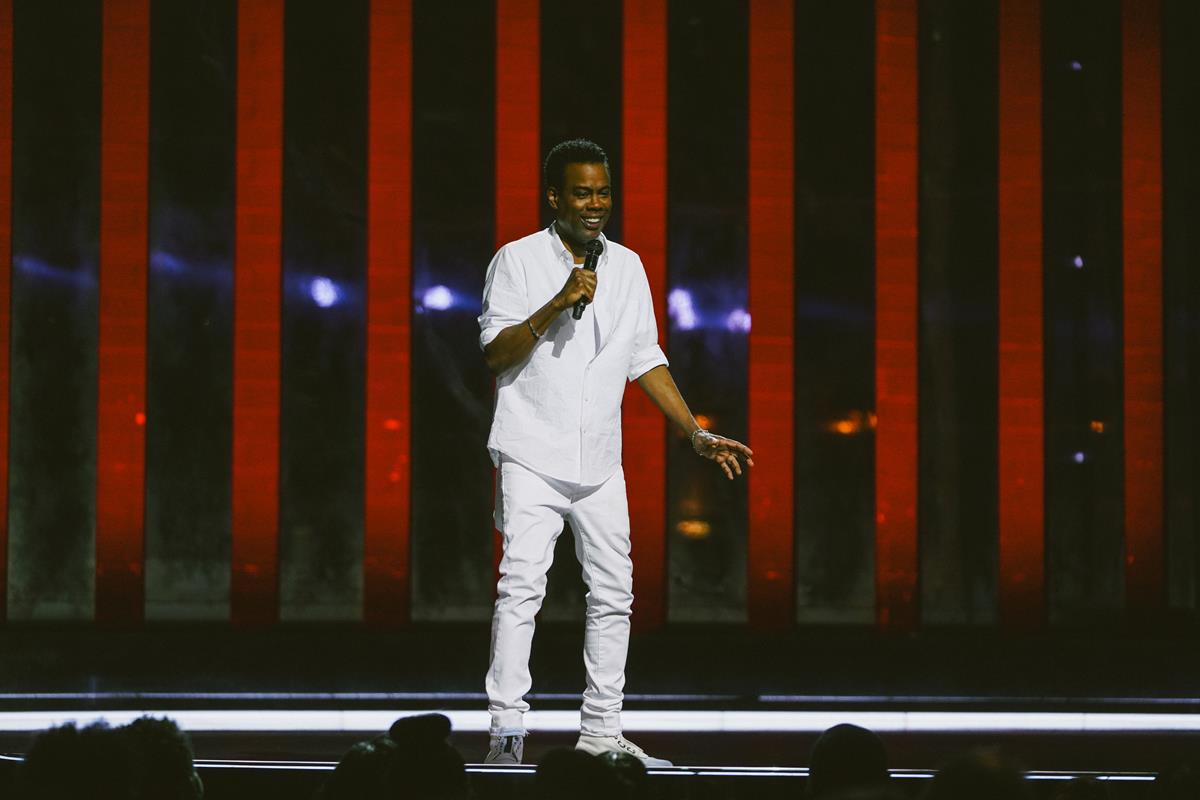 Chris Rock at the Hippodrome Theater in Baltimore in “Chris Rock LIVE: Selective Outrange.” Cr: Kirill Bichutsky/Netflix