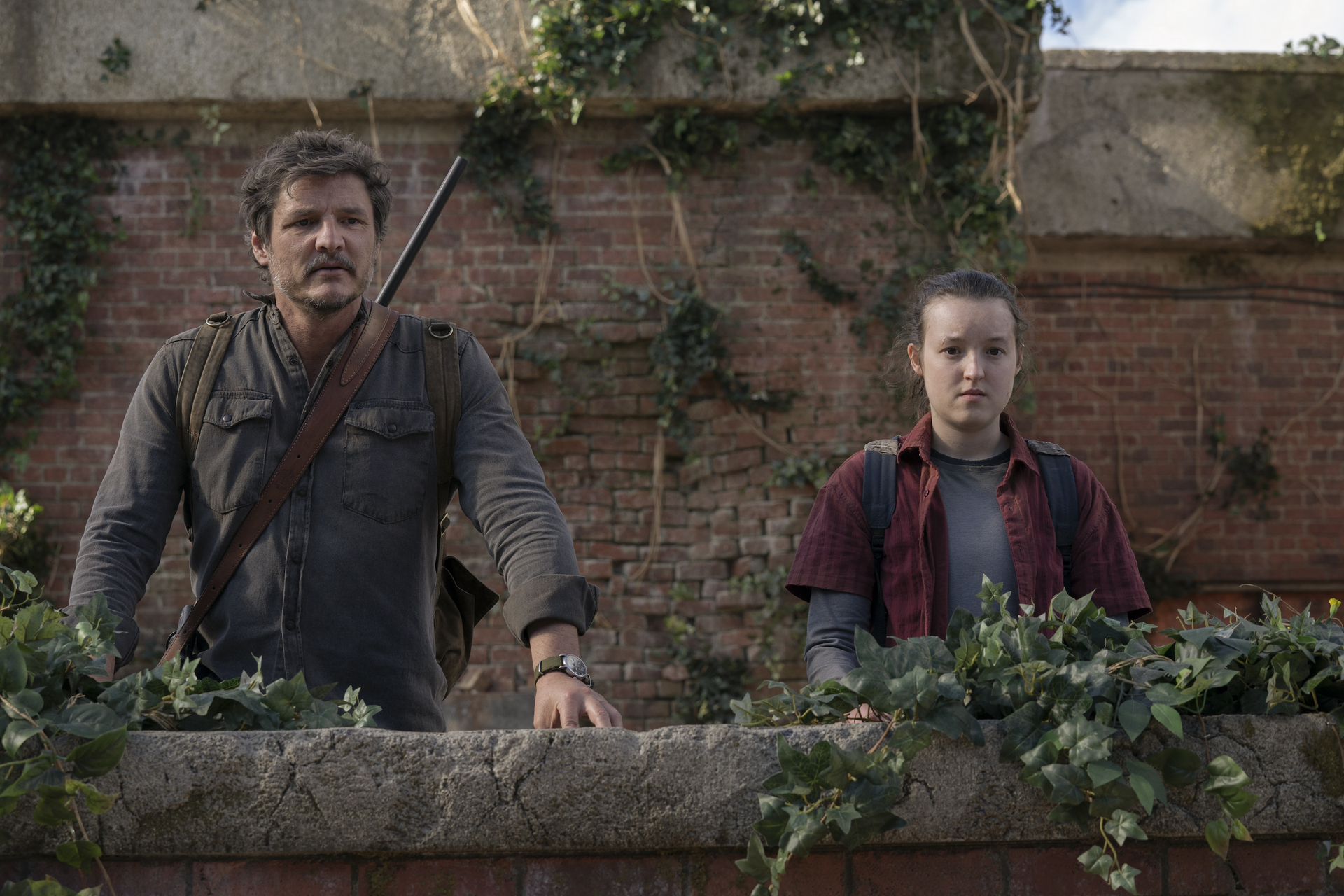 Pedro Pascal and Bella Ramsey in “The Last of Us,” courtesy of HBO