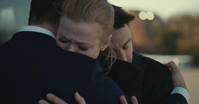 eremy Strong as Kendall Roy, Sarah Snook as Shiv Roy, and Kieran Culkin as Roman Roy in Season 4 of “Succession.” Cr: HBO