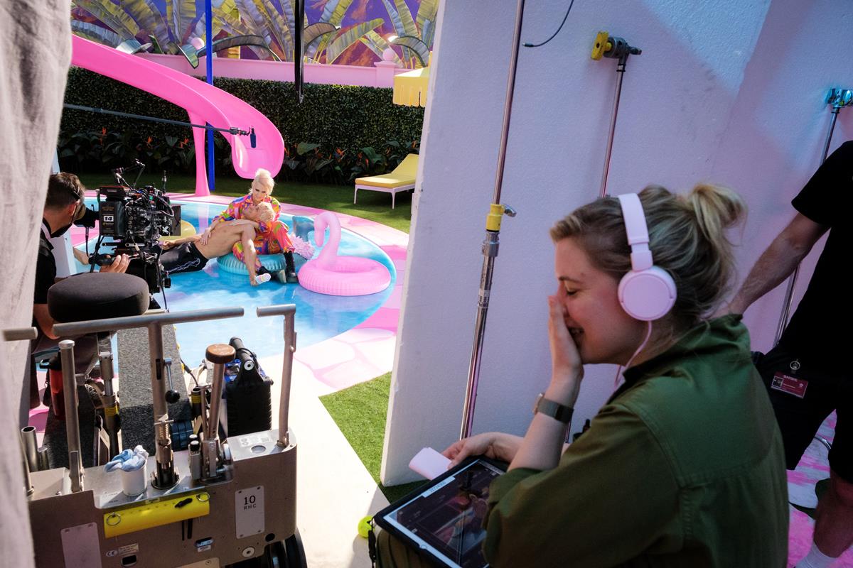 Writer-director Greta Gerwig behind the scenes of “Barbie.” Cr: Warner Bros. Pictures
